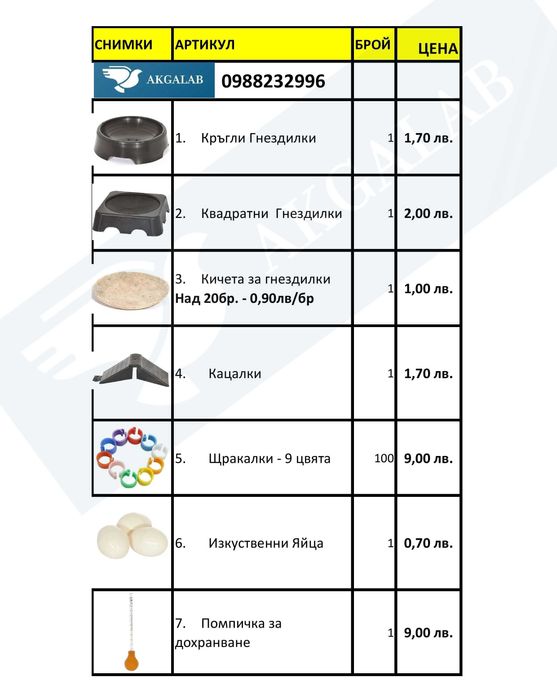 Аксесоари за Гълъби / Гнездилка за Гълъби 23см. / Поилки за гълъби