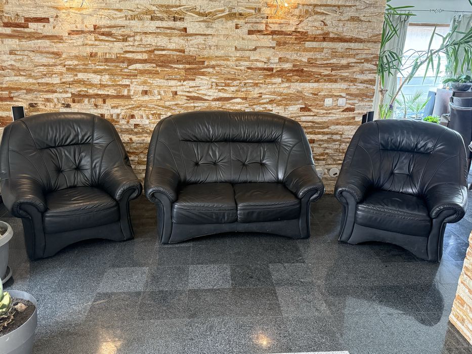 Set canapele piele naturala