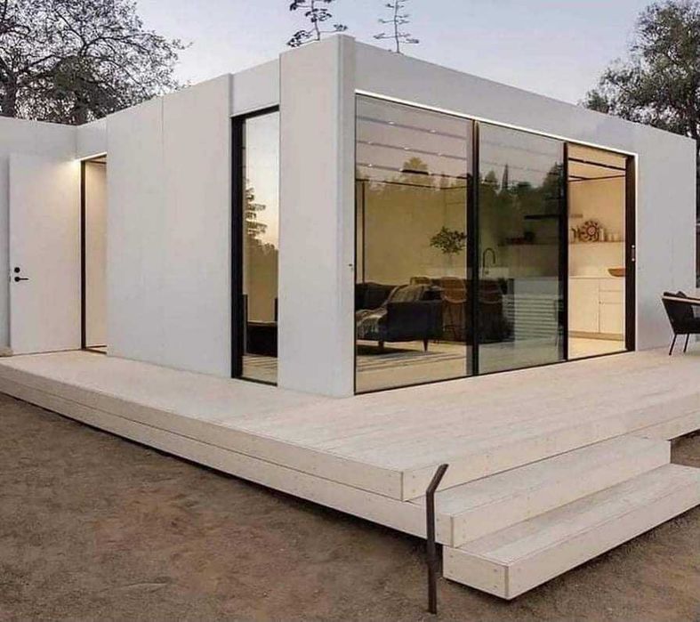 Vand casa modulara pe structurametalica tip modern la cheie, pret avantajos