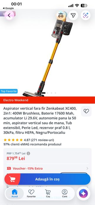 Aspirator vertical - nou