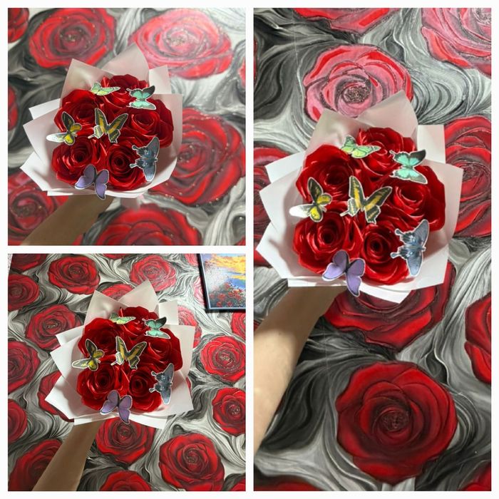 Атласные розы из лент