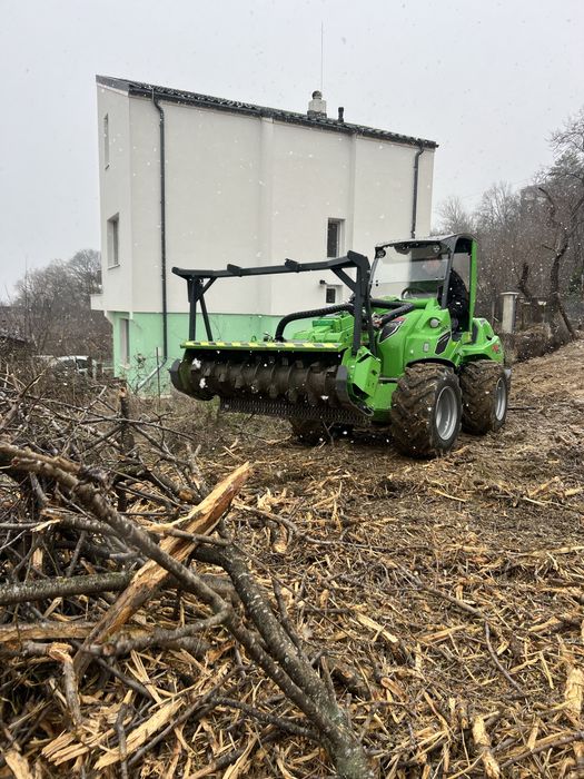 Почистване на парцели от растителност /дробилка и багер с мулчер/
