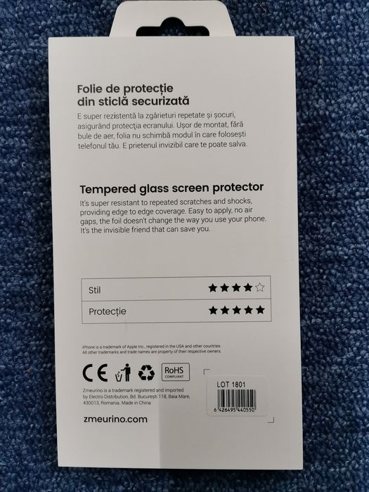 Folie protectie tempered glass Apple iPhone X