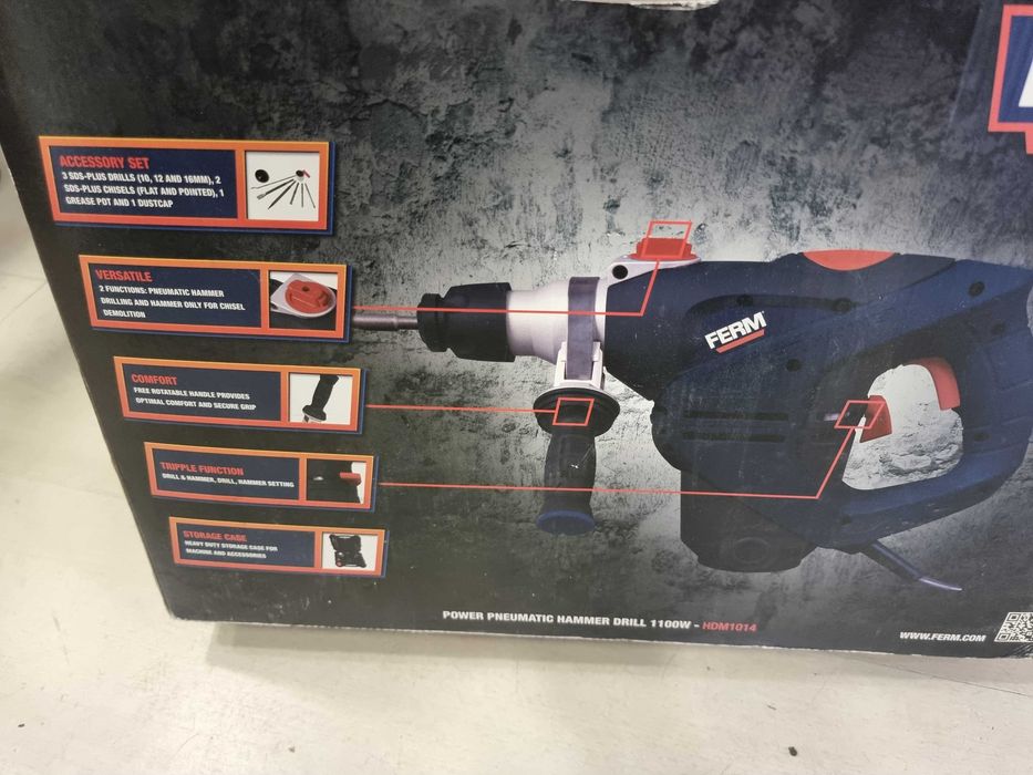 Къртач Ferm 1100W SDS FDHD-1100K
Къртач Ferm 1100W SDS FDHD-1100K
