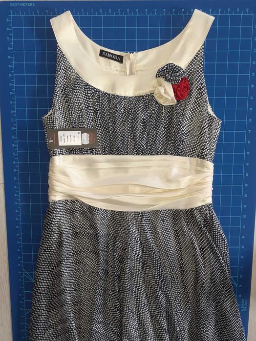 Rochie vara, bleumarin/crem