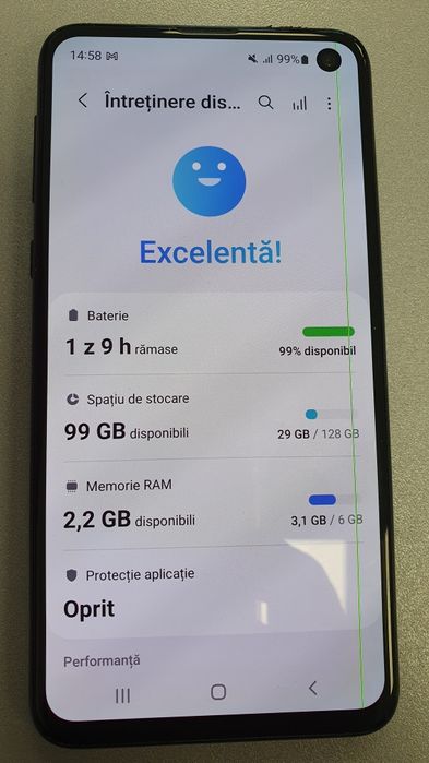 Samsung S10e 128gb cu o dungă pe display