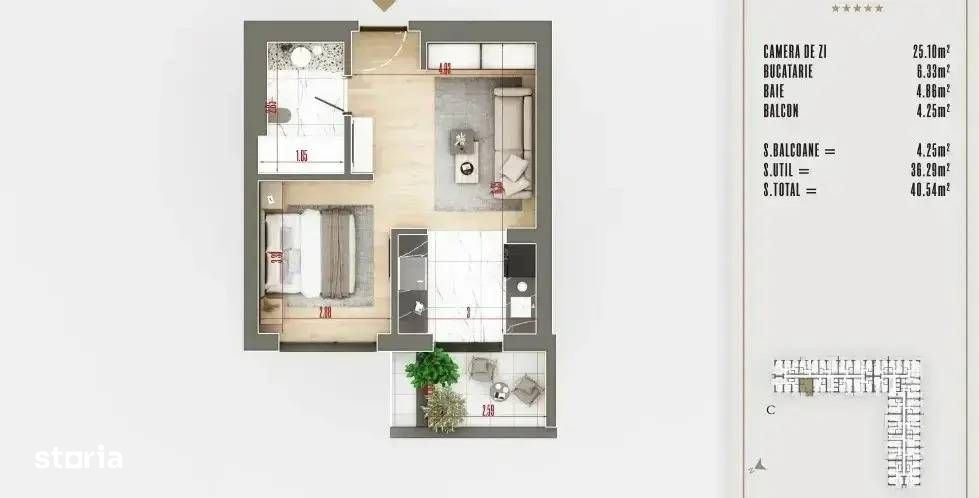 Garsoniera Bloc Nou | Finisaje premium | 41 mp | Parcul Teilor