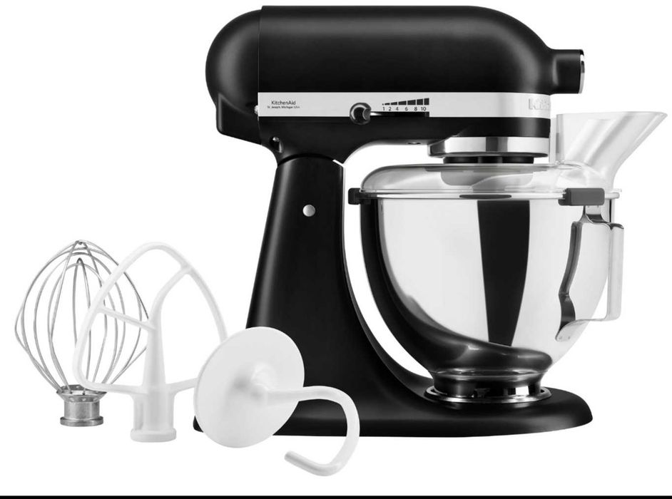 Ново Ново Ново Стационарен миксер с купа 4.3 л, Matte Black - KitchenAid модел 5KSM95PSEBM