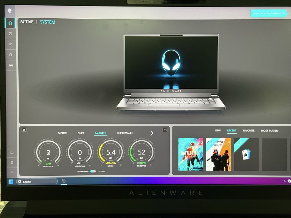 Alienware M15 R7 2022 - A’lo holatda! Sovutgichli RGB podstavka sovg’a