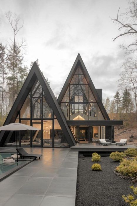 A-frame дом с панорамными окнами под ключ