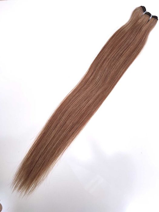 100% естествена коса, реми екстеншъни, среден клас, тъмно руса, 60см