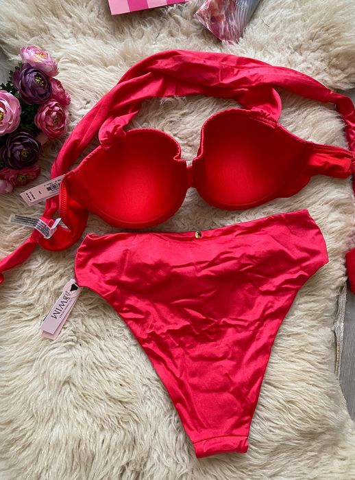 Червен бански за жени с високи бикини Victorias secret