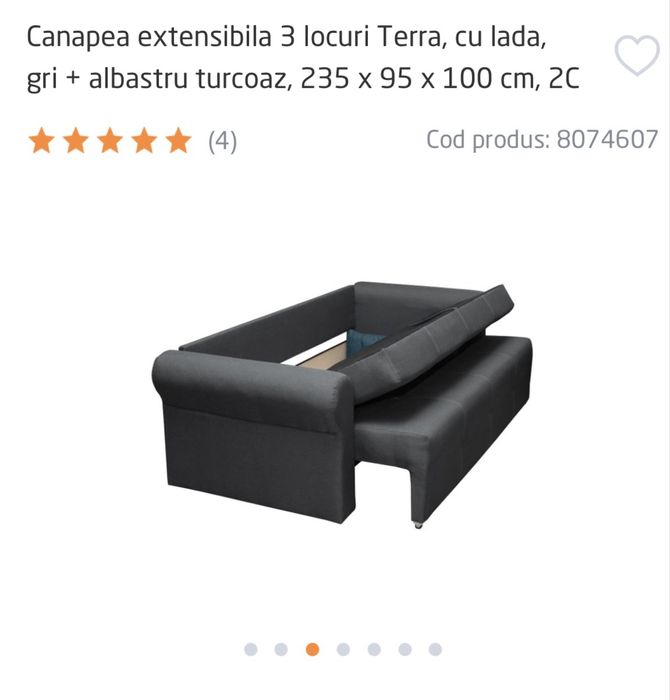 Vand canapea extensibila , cu spatiu de depozitare
