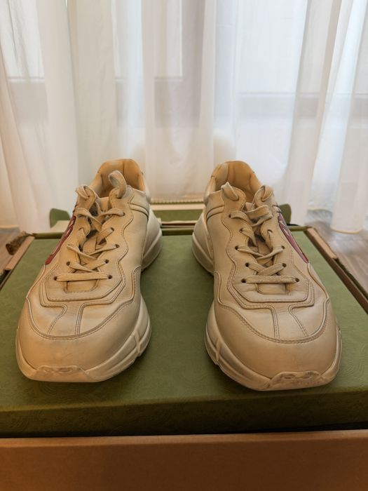 Gucci Rhyton Distressed Leather Sneakers Mouth