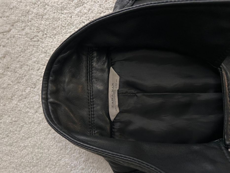 Geaca zara piele naturala stil biker barbati