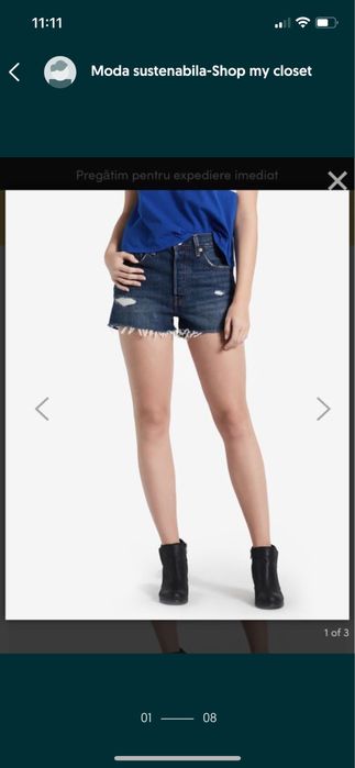 Blugi scurti LEVIS bumbac masura 29 albastru deschis/albastru inchis