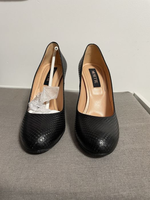 Pantofi office Musette, noi, piele neagra, mar. 37