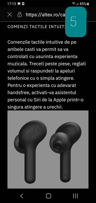 casti Wireles- JAYS f Five - Sweden IMPECABILE..