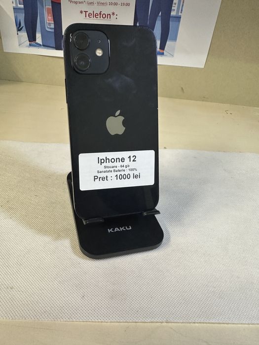 Iphone 12 / 128 gb / 100% baterie / folie sticla cadou