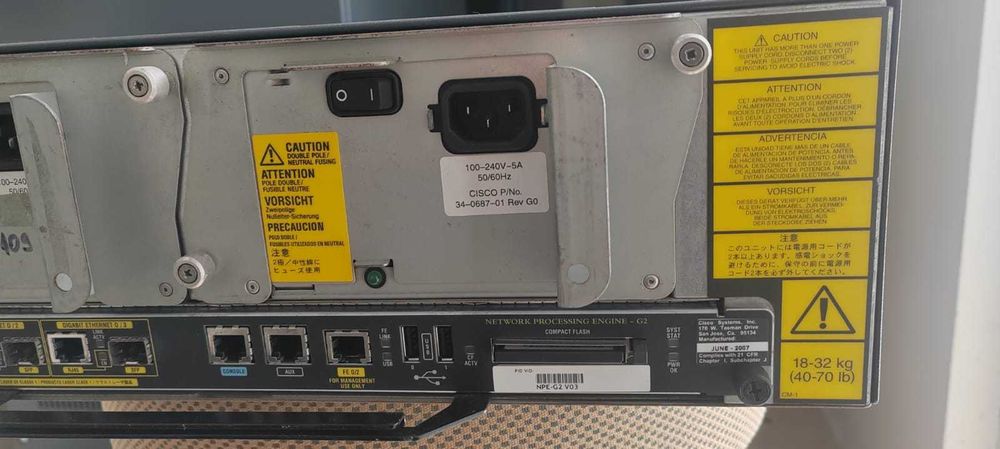 Cisco 7206VXR + NPE-G2 – Router Enterprise 2Gbps – Gigabit, BGP, MPLS
