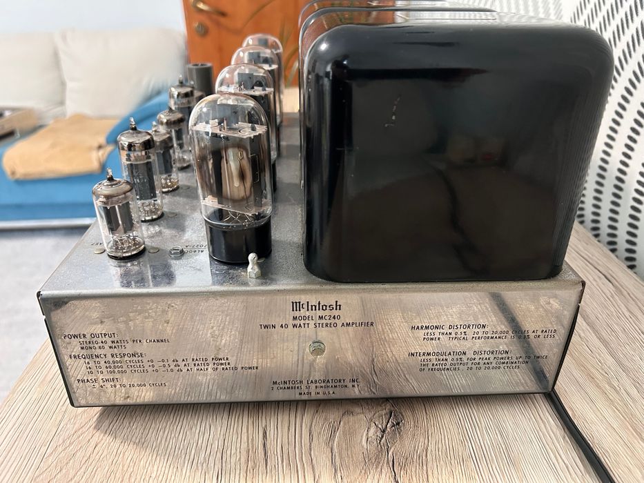 McIntosh MC240 amplificator putere lampi GE, Telefunken, NEC (1969)