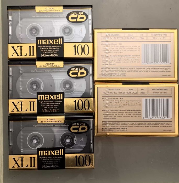 Casete audio chrome, Type II Maxell sigilate.