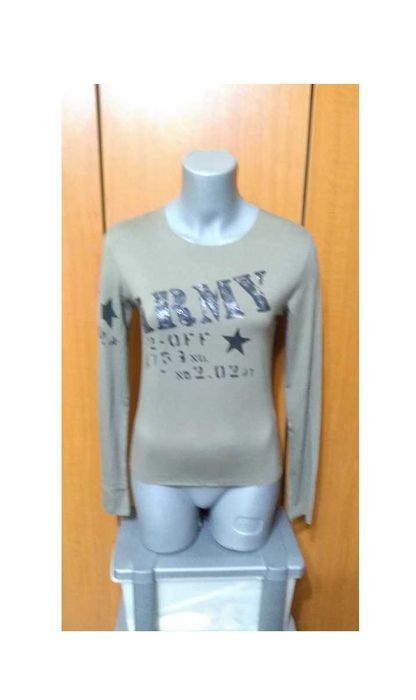 Bluza D'ess Army UK , kaki cu terminatie cruda/ maneci lungi NOUA
