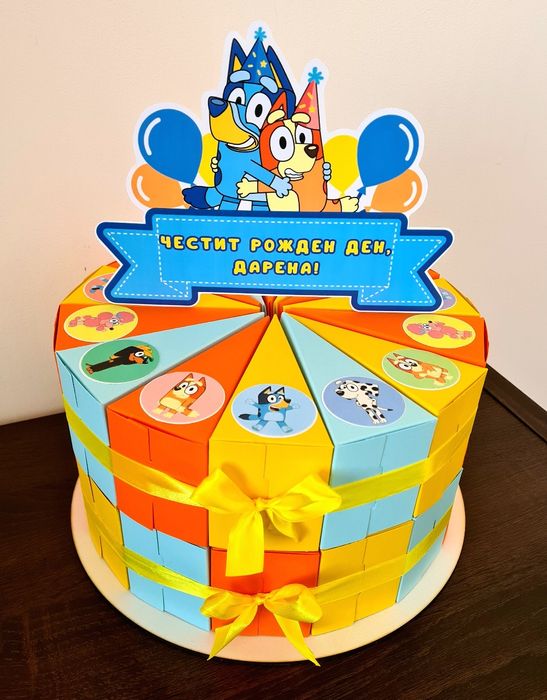 Картонена Торта " Татти и Мисифу "за Детски Рожден Ден