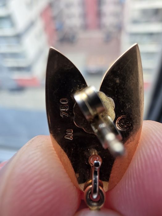 Cercei damă aur roz 18K (750) cu perle naturale și diamant – 5g | Eleganță + investiție sigură