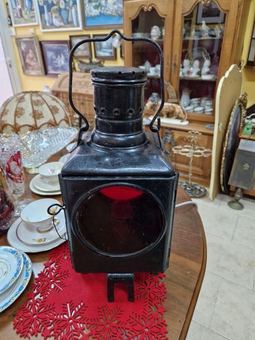 Стар антикварен немски вагонен ЖП фенер