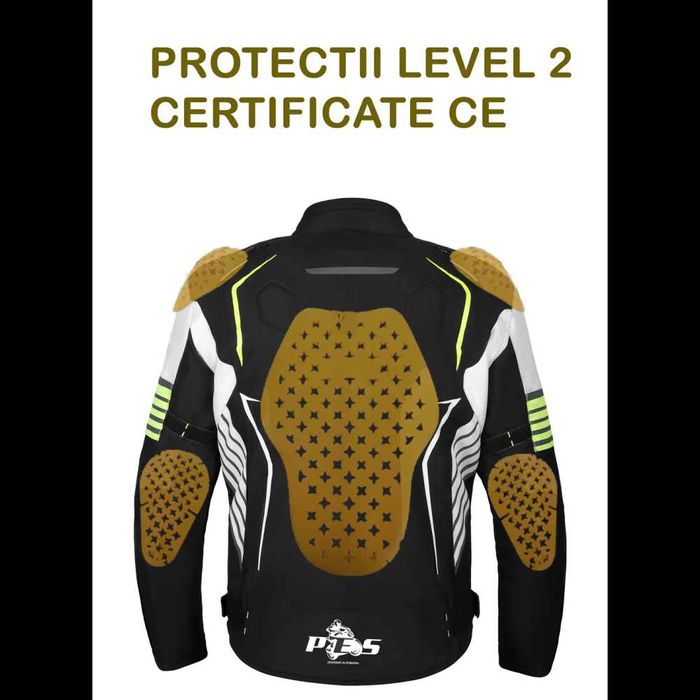 Geacă Moto PES 4 Sezoane Protecții Level 2, impermeabila, mesada iarna