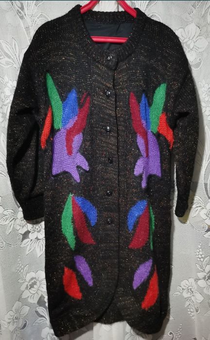 Вязаное пальто размер 46-48