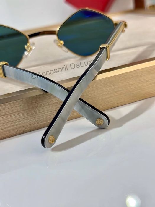 Ochelari de Soare Cartier CT0866S Polarised Noi Full Box [Verificare Colet] Gold Green