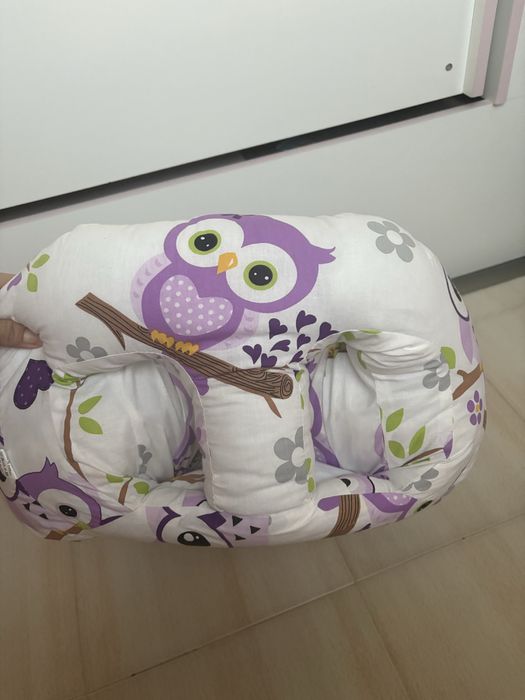 Седалка за бебе с лилави бухали