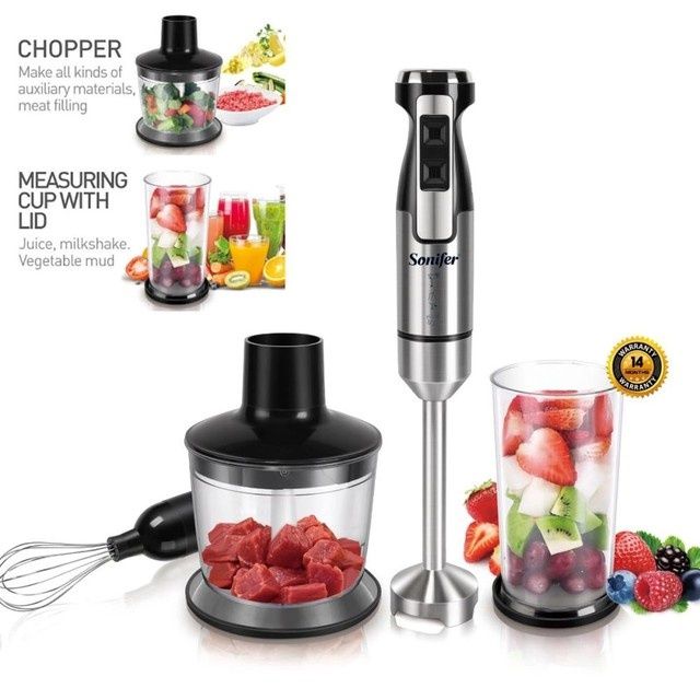 Sonifer 3в1 Погружной Блендер Чоппер Венчик Миксер sf-8081