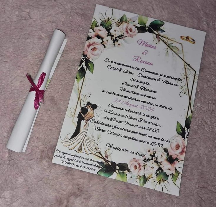 Invitatii si plicuri nunta, botez!