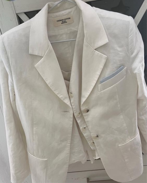 100% лен костюм courage couture