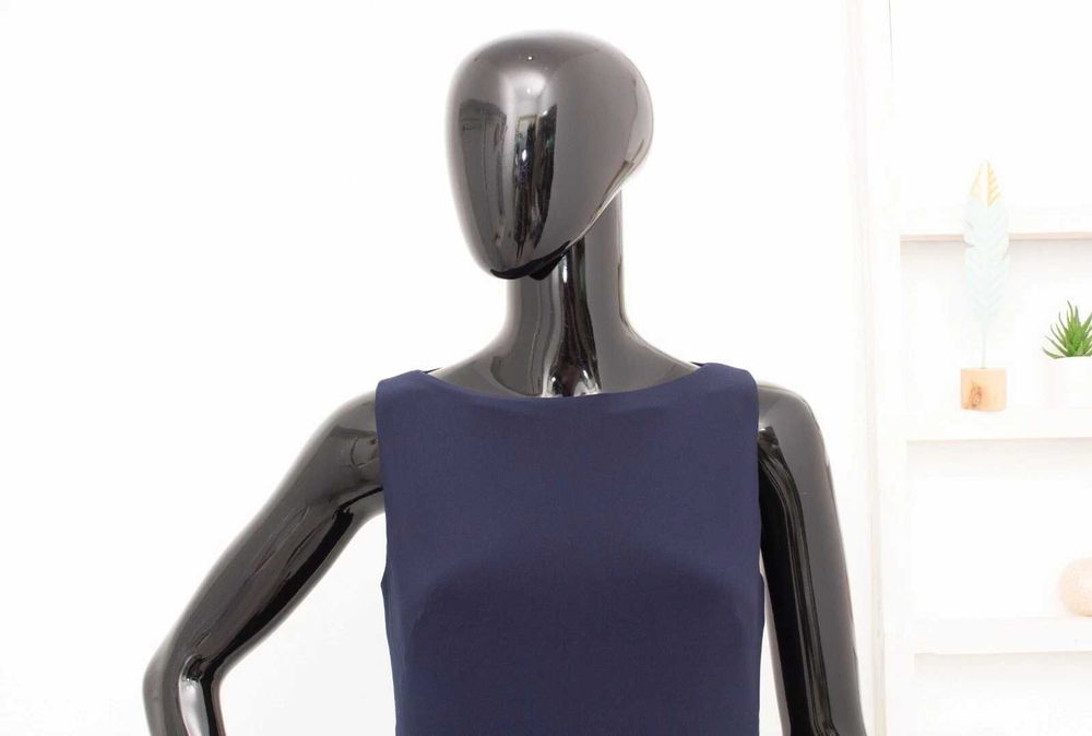 Ralph Lauren оригинална дамска рокля синя с бродирана пола плисе S