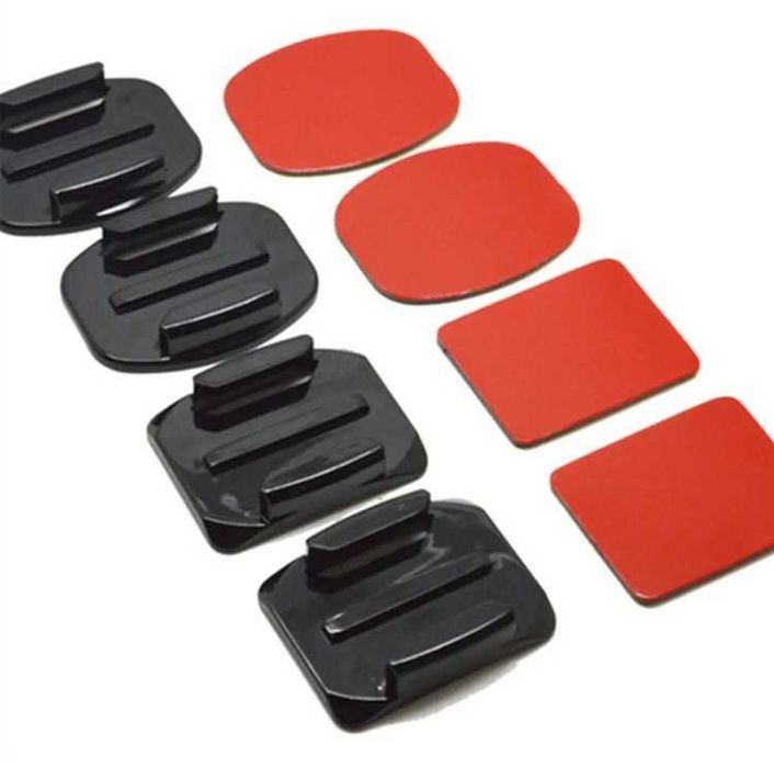 Самозалепваща плоска и извита стойка за GoPro Hero, Insta360, SJCAM,