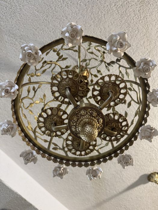 Candelabru bronz masiv- 5 becuri