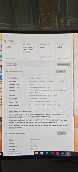 Гейм РС Ryzen 5 5600/32GB/512GB SSD + 1.5TB HDD/RX 6600XT/Гаранция