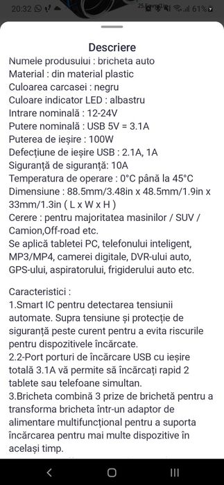 Priza bricheta cu 3 ieșiri