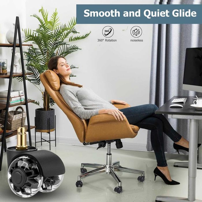 Set de 5 roți pentru scaune de birou 10 x 22 mm