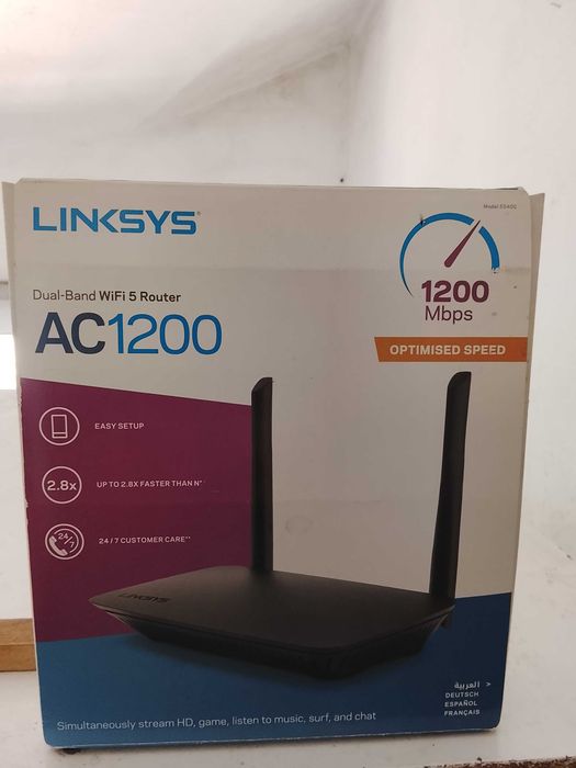 Рутер Linksys Dual-Band AC1200 Е5400 WiFi, Черен