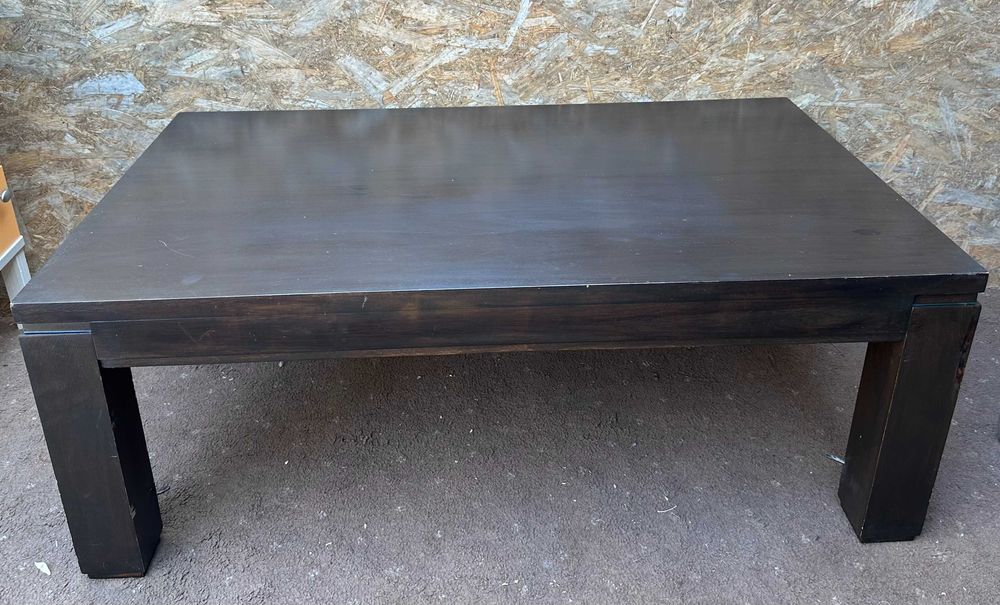 Masuta de cafea din lemn masiv neagra din stejar; Masa cu blat 120x75