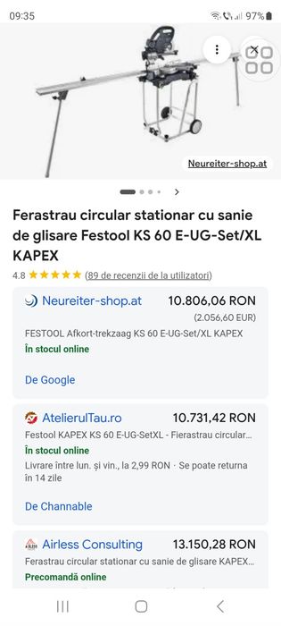 Circular staționar FESTOOL KS 60 an 2019