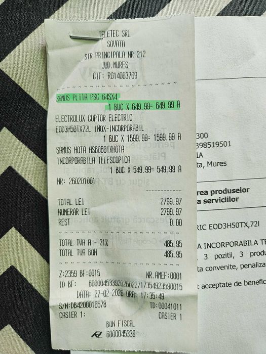 Plita pe gaz incorporabila Samus PSG-64SX4, 4 arzatoare