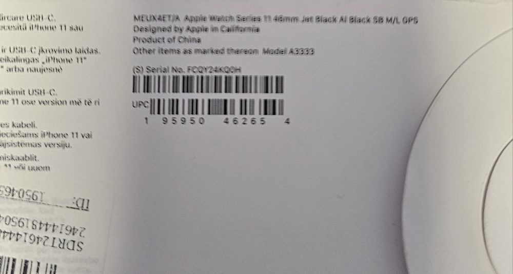 Aplle Watch seria 11, 46mm, jet black, GPS