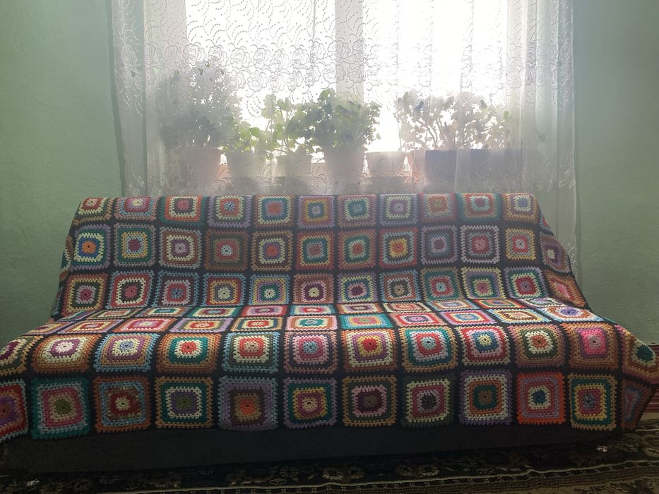 Covertură pat croșetată manual