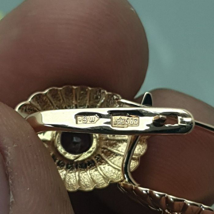 Ссср1989год Бакинские заводские серьги с Корунд Александритом 583пробы